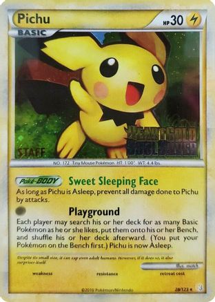 Pichu - 28/123 (Prerelease) [Staff] 28 - Nintendo Promos Holofoil