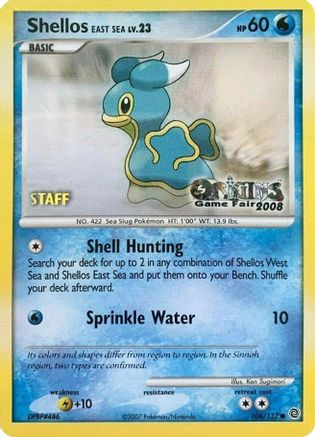 Shellos East Sea - 106/132 (Origins Game Fair 2008) [Staff] 106 - Nintendo Promos