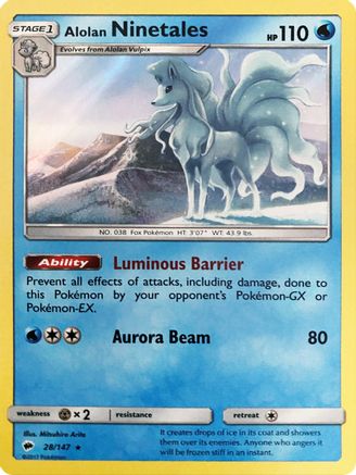 Alolan Ninetales (Water Web Holo) - 28/147 - Miscellaneous Cards & Products Holofoil