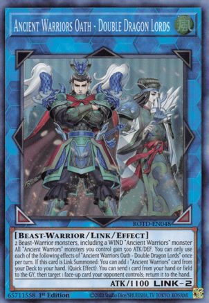 Ancient Warriors Oath - Double Dragon Lords - ROTD-EN048 - Rise of the Duelist 1st Edition