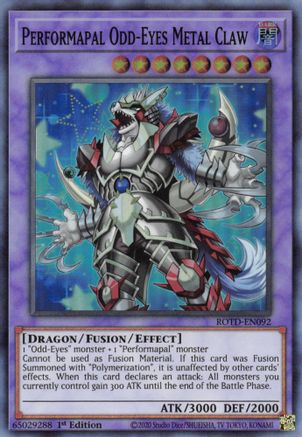 Performapal Odd-Eyes Metal Claw (ROTD-EN092) - Rise of the Duelist 1st Edition