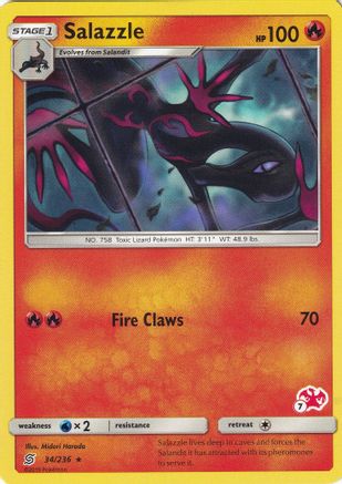 Salazzle - 34/236 (#7 Charizard Stamped) 34 - Battle Academy