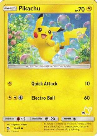 Pikachu - 19/68 (#55 Pikachu Stamped) 19 - Battle Academy