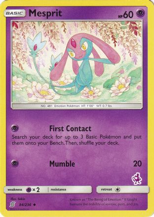 Mesprit - 84/236 (Mewtwo Stamped) 84 - Battle Academy