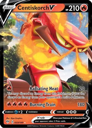 Centiskorch V 33/189 - SWSH03 Darkness Ablaze Holofoil