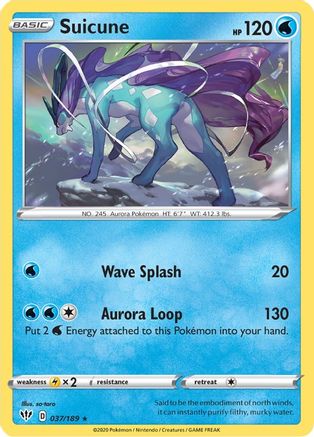 Suicune 37/189 - SWSH03 Darkness Ablaze Reverse Holofoil