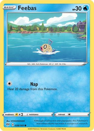 Feebas 38/189 - SWSH03 Darkness Ablaze Reverse Holofoil