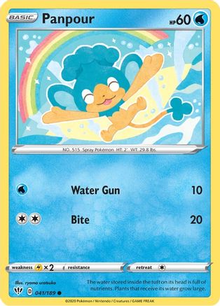 Panpour 41/189 - SWSH03 Darkness Ablaze Reverse Holofoil