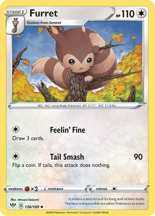 Furret 136/189 - Darkness Ablaze Reverse Holofoil