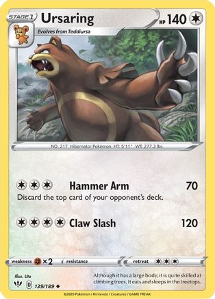 Ursaring 139/189 - SWSH03 Darkness Ablaze