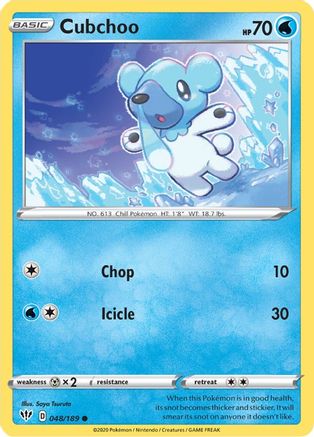 Cubchoo 48/189 - SWSH03 Darkness Ablaze Reverse Holofoil