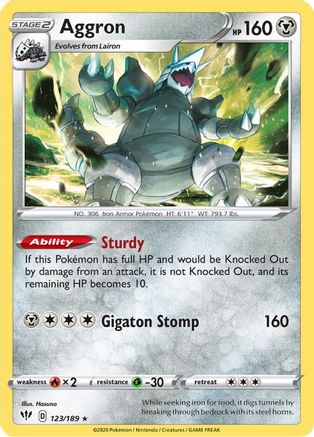 Aggron - 123/189 - SWSH03 Darkness Ablaze Holofoil