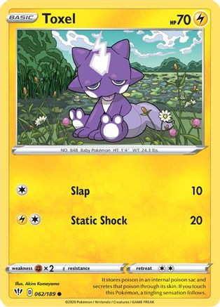 Toxel 62/189 - SWSH03 Darkness Ablaze Reverse Holofoil