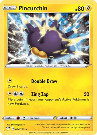 Pincurchin 64/189 - SWSH03 Darkness Ablaze Reverse Holofoil