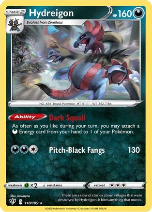 Hydreigon 110/189 - Darkness Ablaze Reverse Holofoil