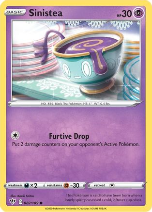 Sinistea 82/189 - SWSH03 Darkness Ablaze Reverse Holofoil