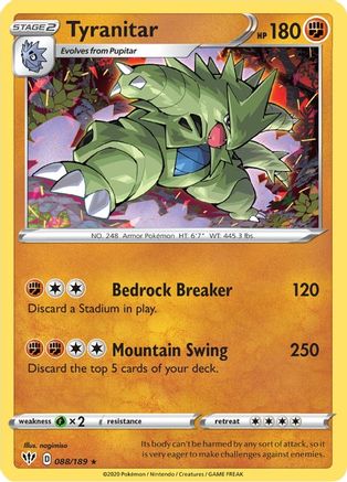 Tyranitar 88/189 - SWSH03 Darkness Ablaze Holofoil