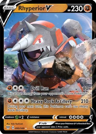Rhyperior V 95/189 - SWSH03 Darkness Ablaze Holofoil