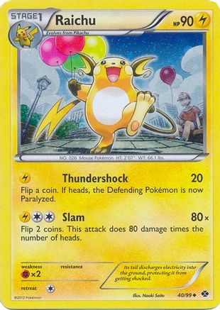 Raichu - 40/99 (Cosmos Holo) 40 - Blister Exclusives Holofoil