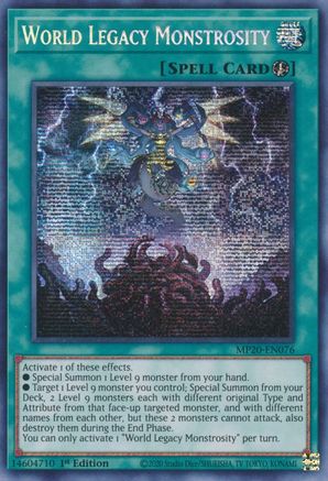 World Legacy Monstrosity (MP20-EN076) - 2020 Tin of Lost Memories 1st Edition