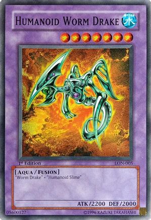 Humanoid Worm Drake (LON-005) - Labyrinth of Nightmare 1st Edition