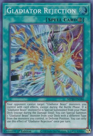 Gladiator Rejection (MP20-EN186) - 2020 Tin of Lost Memories 1st Edition