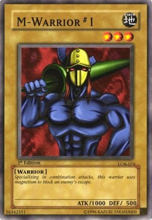 M-Warrior #1 (LOB-076) - The Legend of Blue Eyes White Dragon 1st Edition