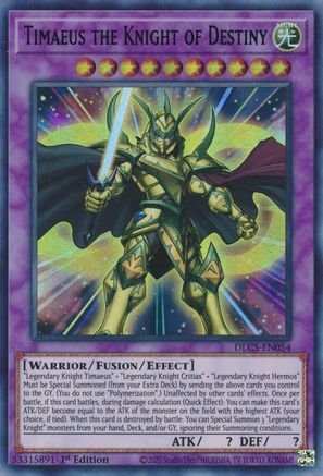 Timaeus the Knight of Destiny (Purple) (DLCS-EN054) - Dragons of Legend: The Complete Series 1st Edition