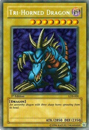 Tri-Horned Dragon (LOB-000) (LOB-000) - The Legend of Blue Eyes White Dragon 1st Edition