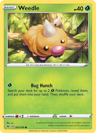 Weedle 1/185 - SWSH04 Vivid Voltage Reverse Holofoil