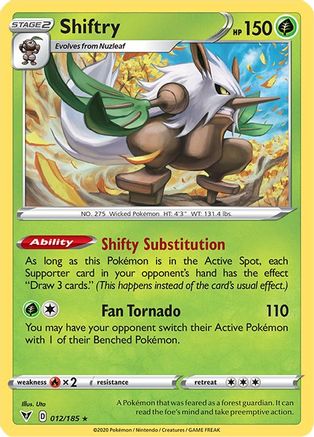 Shiftry 12/185 - Vivid Voltage Reverse Holofoil