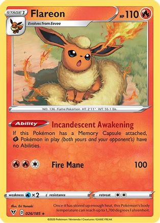 Flareon 26/185 - Vivid Voltage Reverse Holofoil