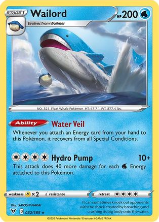 Wailord 32/185 - SWSH04 Vivid Voltage Holofoil