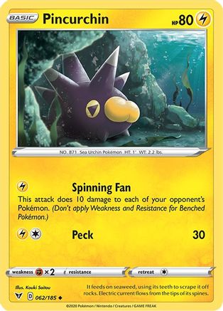 Pincurchin 62/185 - SWSH04 Vivid Voltage Reverse Holofoil