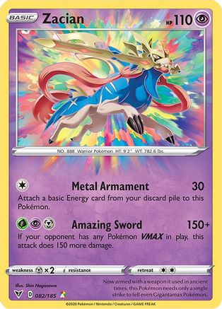 Zacian 82/185 - SWSH04 Vivid Voltage Holofoil