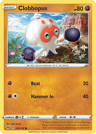 Clobbopus 100/185 - SWSH04 Vivid Voltage Reverse Holofoil