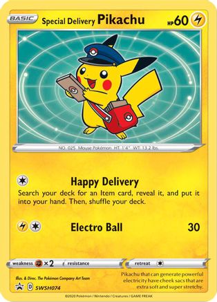 Special Delivery Pikachu SWSH074/307 - SWSH Black Star Promos Holofoil