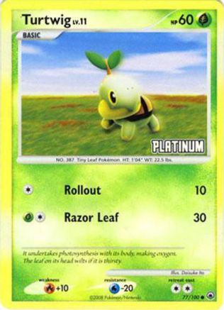 Turtwig - 77/100 [Platinum] 77 - Burger King Promos Reverse Holofoil