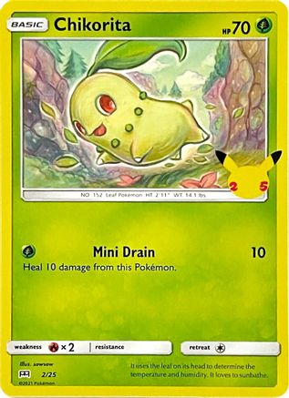 Chikorita - 2/25 2/25 - McDonalds 25th Anniversary Promos Holofoil