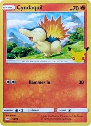 Cyndaquil - 10/25 10/25 - McDonalds 25th Anniversary Promos Holofoil