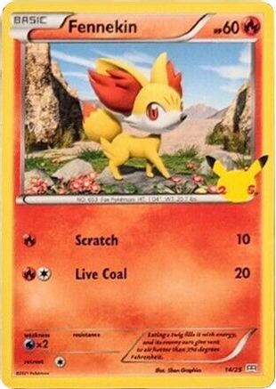 Fennekin - 14/25 14/25 - McDonalds 25th Anniversary Promos
