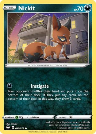 Nickit 47/72 - Shining Fates Reverse Holofoil