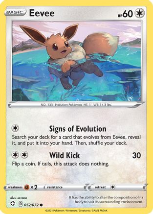 Eevee 52/72 - Shining Fates Reverse Holofoil