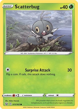 Scatterbug 11/163 - SWSH05 Battle Styles Reverse Holofoil