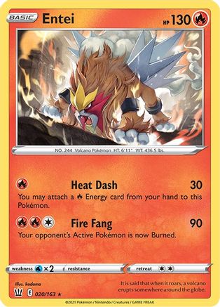 Entei 20/163 - SWSH05 Battle Styles Reverse Holofoil