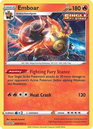 Emboar 25/163 - Battle Styles Holofoil