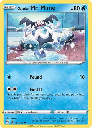Galarian Mr. Mime 34/163 - SWSH05 Battle Styles Reverse Holofoil