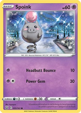 Spoink 55/163 - Battle Styles Reverse Holofoil