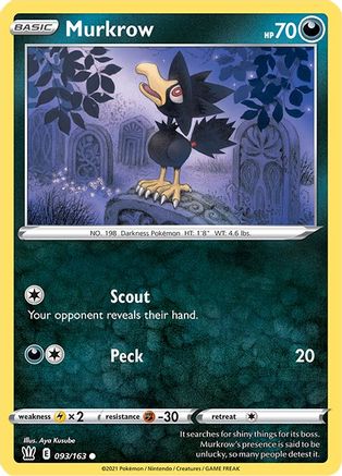 Murkrow 93/163 - SWSH05 Battle Styles Reverse Holofoil