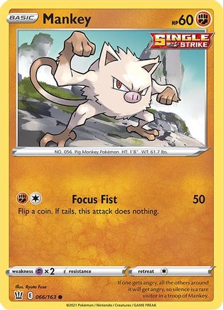 Mankey 66/163 - SWSH05 Battle Styles Reverse Holofoil